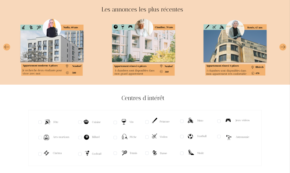 UX | Création d'une plateforme de recherche de colocation intergénérationnelle